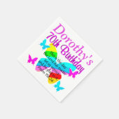 クリスチャン70番目の誕生日カスタムバタフライナプキン スタンダードカクテルナプキン (角)