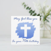 クリスチャン70番目の誕生日ギフト カード (スタンド正面)