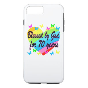 クリスチャン70番目の誕生日ハートデザイン iPhone 8 PLUS/7 PLUSケース