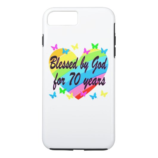 クリスチャン70番目の誕生日ハートデザイン Case-Mate iPhoneケース (裏面)