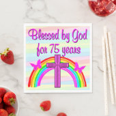 クリスチャン75番目の誕生日紙パーティーナプキンス スタンダードランチョンナプキン (インサイチュ)