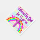 クリスチャン75番目の誕生日紙パーティーナプキンス スタンダードランチョンナプキン (角)