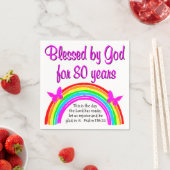 クリスチャン80番目の誕生日 スタンダードカクテルナプキン (インサイチュ)