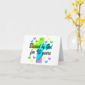 クリスチャン90位誕生日祈りの言葉デザイン カード (黄色い花)