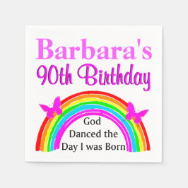 クリスチャン90番目の誕生日パーソナライズされたナプキン スタンダードカクテルナプキン