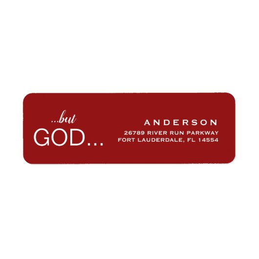 クリスチャン"...でも神よ…」 クリスマス・レッド・アドレス ラベル (正面)