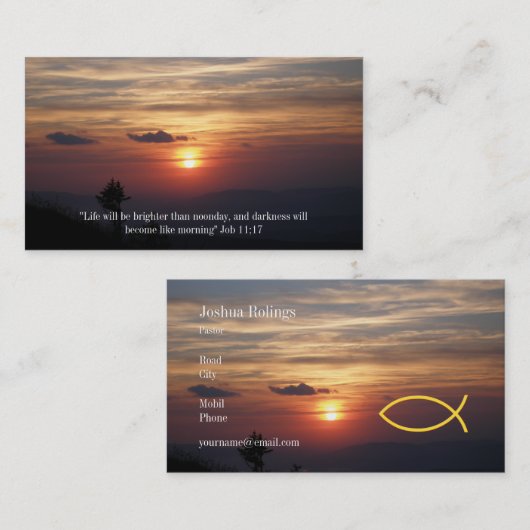 クリスチャン|の牧師|の司祭 名刺 (正面/裏面)