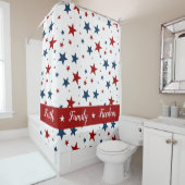 クリスチャン・アメリカ愛国的赤白青スター シャワーカーテン (インサイチュ)