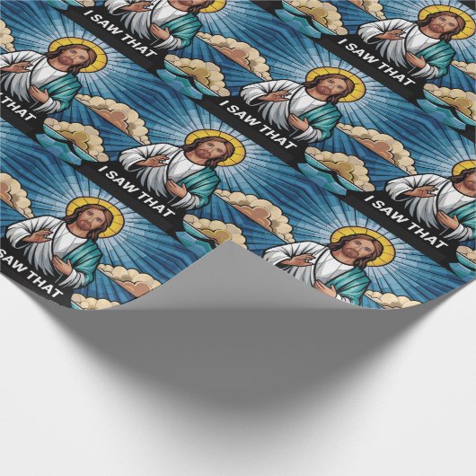 クリスチャン・イエスがあなたを見ている、私が見たイエス ラッピングペーパー (角)