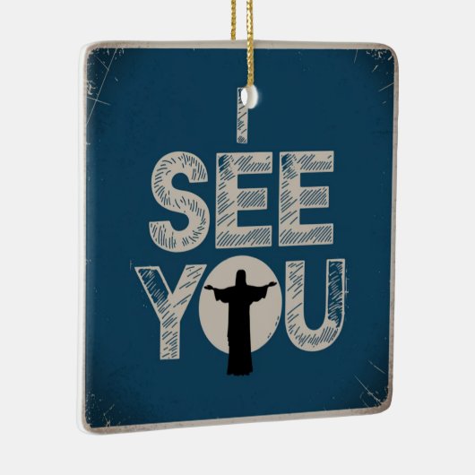クリスチャン・イエスがあなたを見ている、私が見ているイエス セラミックオーナメント (右)
