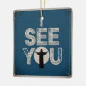 クリスチャン・イエスがあなたを見ている、私が見ているイエス セラミックオーナメント (左)