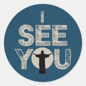 クリスチャン・イエスがあなたを見ている、私が見ているイエス ラウンドシール (正面)