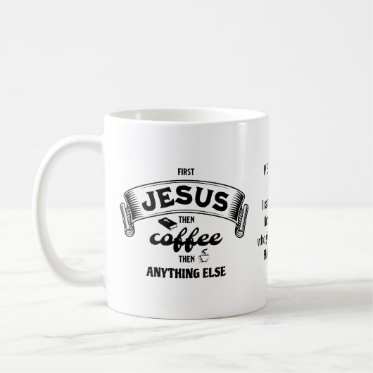 クリスチャン・イエスとコーヒー コーヒーマグカップ (左)