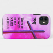 クリスチャン | イエスの名において力 | ピンク Case-Mate iPhoneケース (裏面(横))