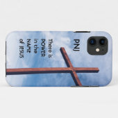 クリスチャン |イエスの名において力 |青 Case-Mate iPhoneケース (裏面(横))