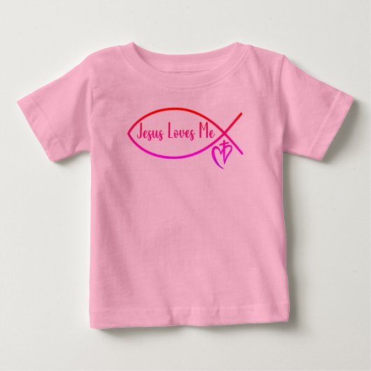 クリスチャン・イエスは私を愛している ベビーTシャツ (正面)
