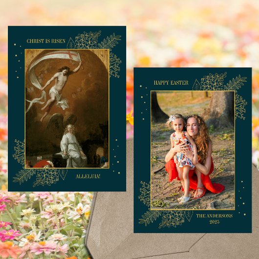 クリスチャン・イエス復活イースター家族の写真 シーズンカード