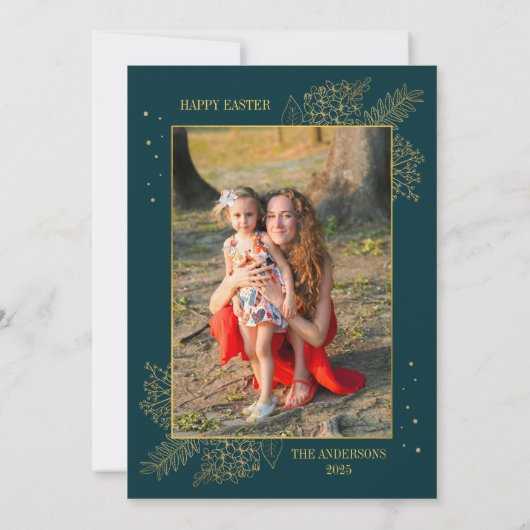 クリスチャン・イエス復活イースター家族の写真 シーズンカード (裏面)