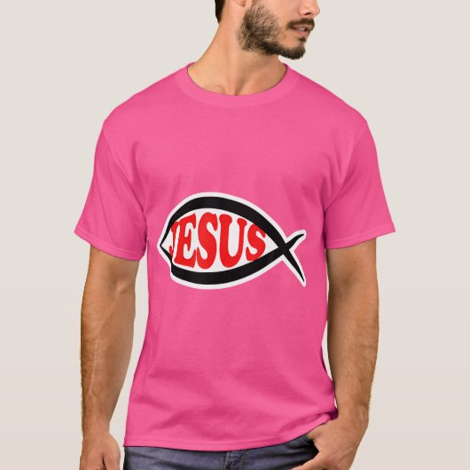 クリスチャン・イエス・フィッシュのシンボルIchthys Ichtus Tシャツ (正面)