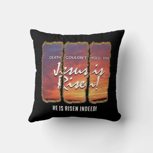 クリスチャン・イースター・イエスが復活カスタムグリッター クッション (裏面)