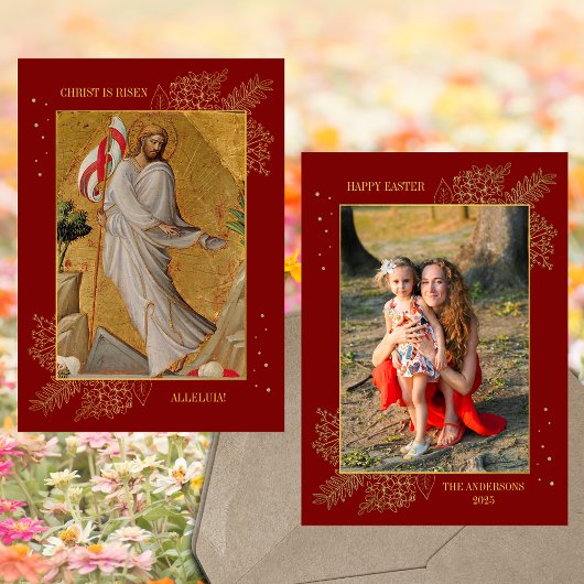クリスチャン・イースター・イエス復活ファミリーの写真 シーズンカード