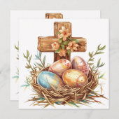 クリスチャン・イースター・カード、イースター・エッグ、イエズス・クロス シーズンカード (正面/裏面)