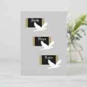 クリスチャン ウェディング 招待状 -- 信仰、希望、愛 (スタンド正面)