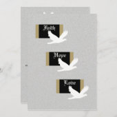 クリスチャン ウェディング 招待状 -- 信仰、希望、愛 (正面/裏面)