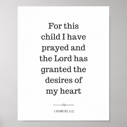 クリスチャン・ウォール・アート， 1サムエル1:27，聖書の聖句 ポスター (正面)