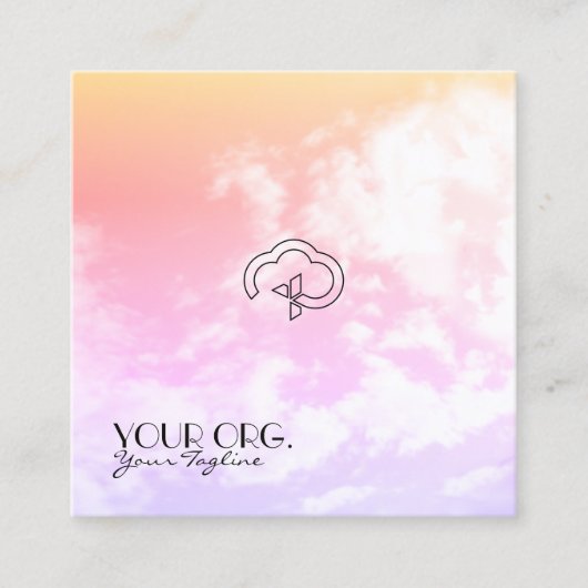 クリスチャン・エターナルライフクロス&クラウド スクエア名刺 (正面)