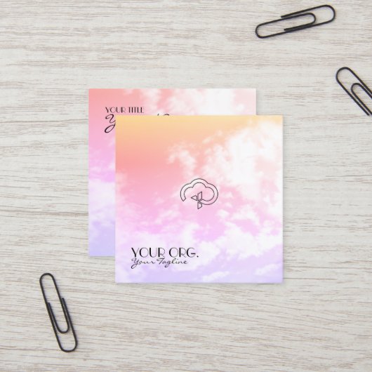 クリスチャン・エターナルライフクロス&クラウド スクエア名刺 (正面/裏面インサイチュ)