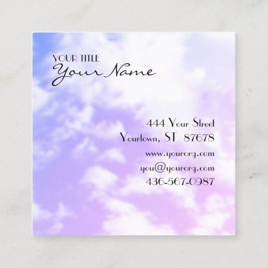 クリスチャン・エターナルライフクロス&クラウド スクエア名刺 (裏面)