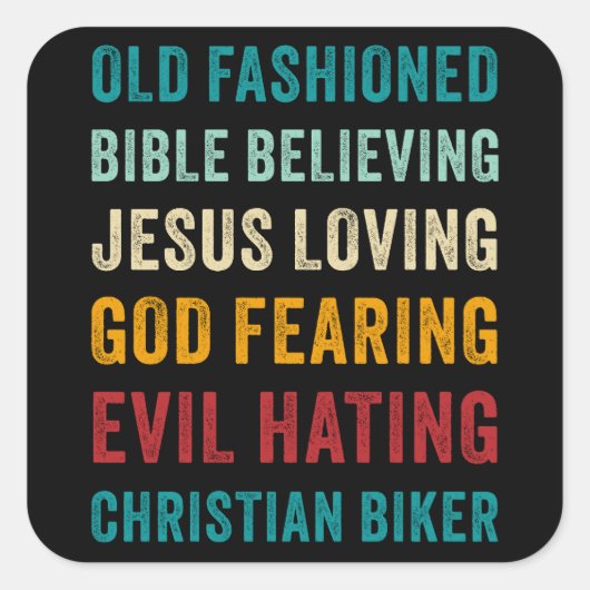 クリスチャン・オートバイクール・メおもしろいンス・ヴィンテージ信仰 スクエアシール (正面)