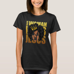 クリスチャン カトリックのためのイエスを愛する黒人女性 Tシャツ