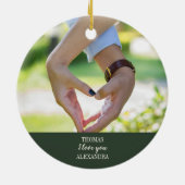 クリスチャン・カトリック写真ハッピーバレンタインデー セラミックオーナメント (裏面)