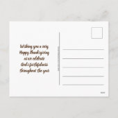 クリスチャン・カボチャ感謝ハッピー・サンクスギビング シーズンポストカード (裏面)