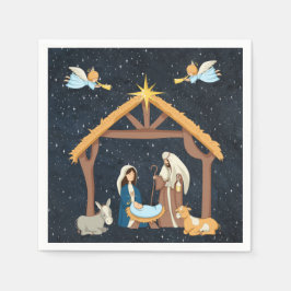 クリスチャン+キリスト降誕+クリスマス スタンダードカクテルナプキン