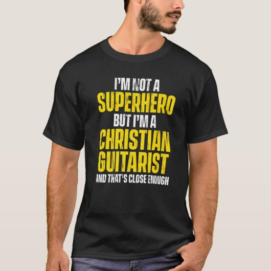 クリスチャン・ギタリスト教会の礼拝ギタープレーヤー Tシャツ (正面)