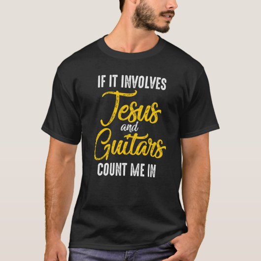 クリスチャン・ギタリスト教会の礼拝ギタープレーヤー Tシャツ (正面)