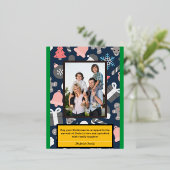 クリスチャン・クリスマスの愛と笑いカード 箔シーズンポストカード (立ち正面)