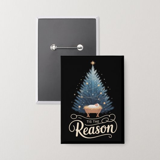 クリスチャン・クリスマスの聖書 缶バッジ (正面/裏面)