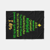 クリスチャン・クリスマスイエス・バイブル名クリスマスツリーSh フリースブランケット (正面(横))