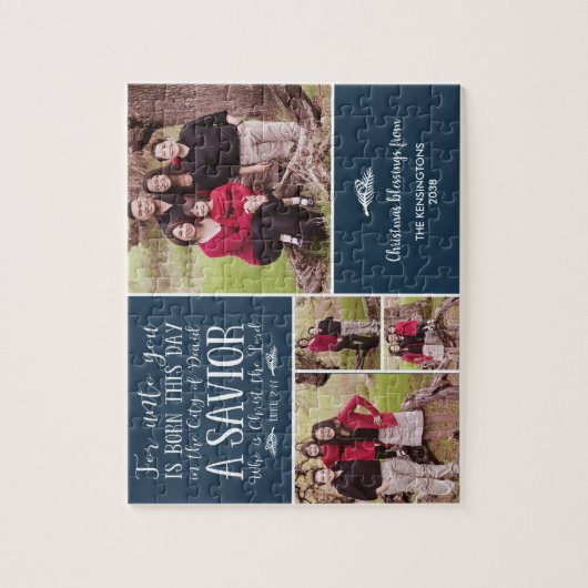クリスチャン・クリスマスコラージュLuke 2写真 ジグソーパズル (縦)