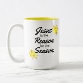 クリスチャン・クリスマスコーヒーマグ、クリスチャン・ホリデー。 ツートーンマグカップ (左)