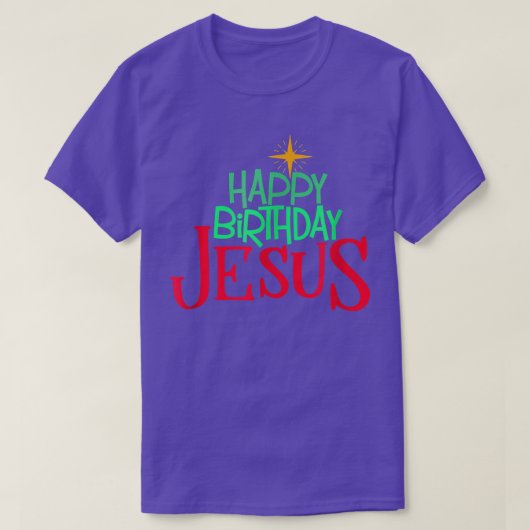 クリスチャン・クリスマスハッピーバースデーJESUS Women Men Tシャツ (デザイン正面)