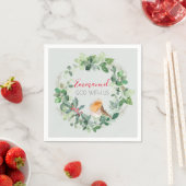 クリスチャン・クリスマスリースウィンターロビン スタンダードカクテルナプキン (インサイチュ)