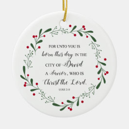 クリスチャン・クリスマス・バイブル・バース・イエス・セイバー・ルーク セラミックオーナメント