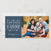 クリスチャン・クリスマス・バース・ブルー・ホリデーの写真 シーズンカード (正面)