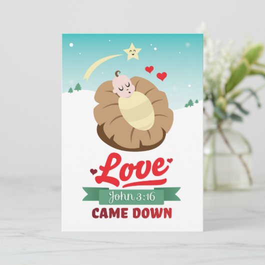 クリスチャン・クリスマス・ヨハネ3:16来イエスを愛する シーズンカード (スタンド正面)