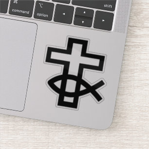 クリスチャン・クロスとイクサスの魚のシンボル シール